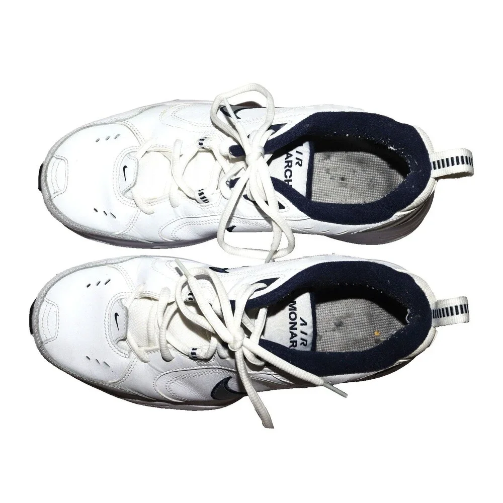 Nike Air Monarch IV Men's 415445-102 White Navy Shoe Size 9
